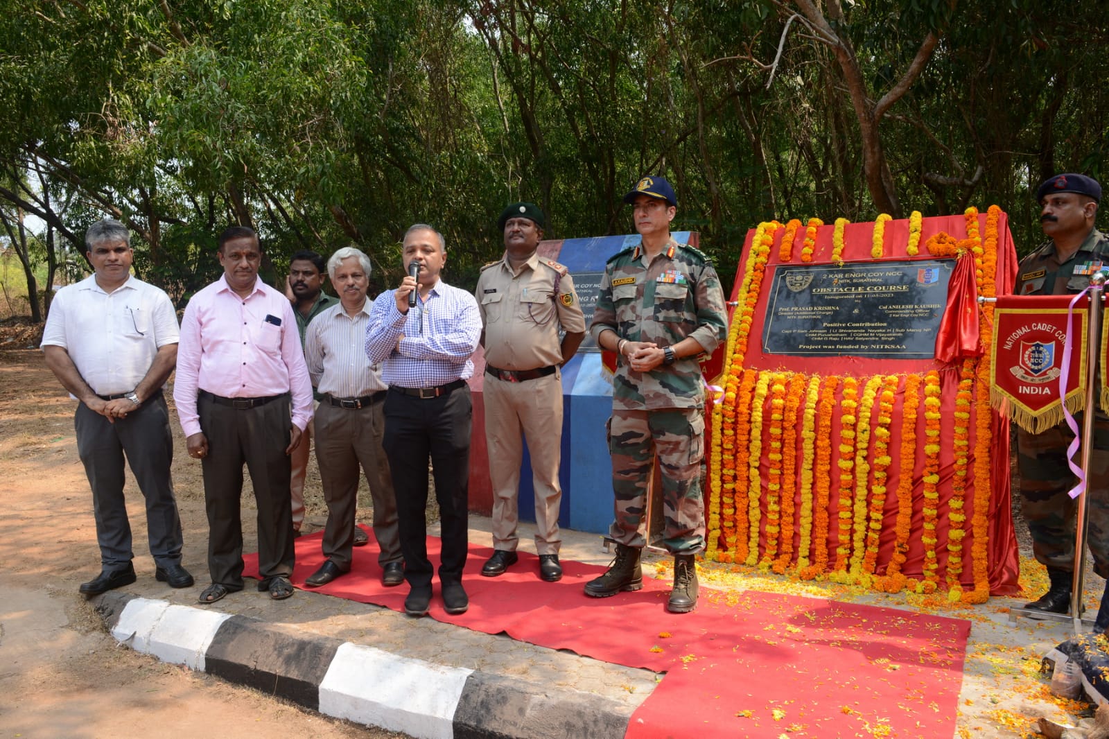 Inauguration of foundation stone for OBSTACLE COURSE at NITK, Surathkal